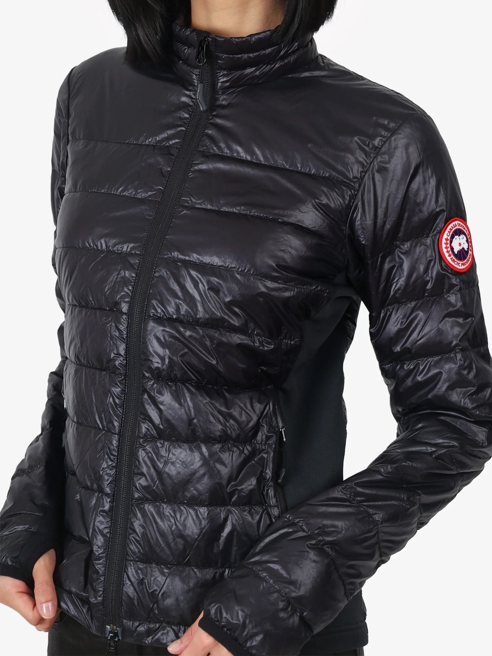 Canada Goose Women's Black Quilted Puffer Jacket with Logo Patch